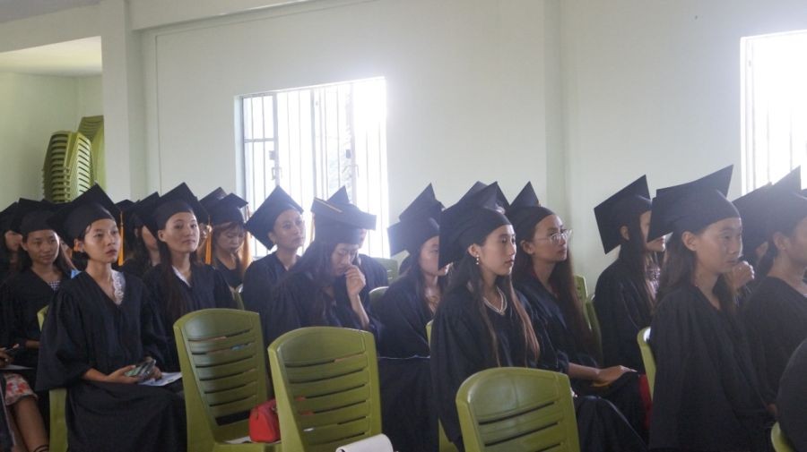 Justice HK Sema addressing the commencement day of Immanuel College, Dimapur on August 6. (Morung Photo)